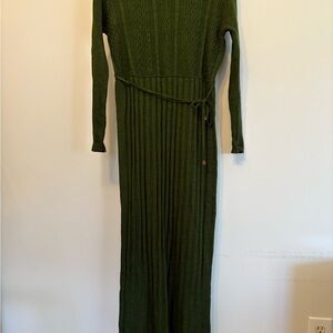 Elegant Green Knit Dress